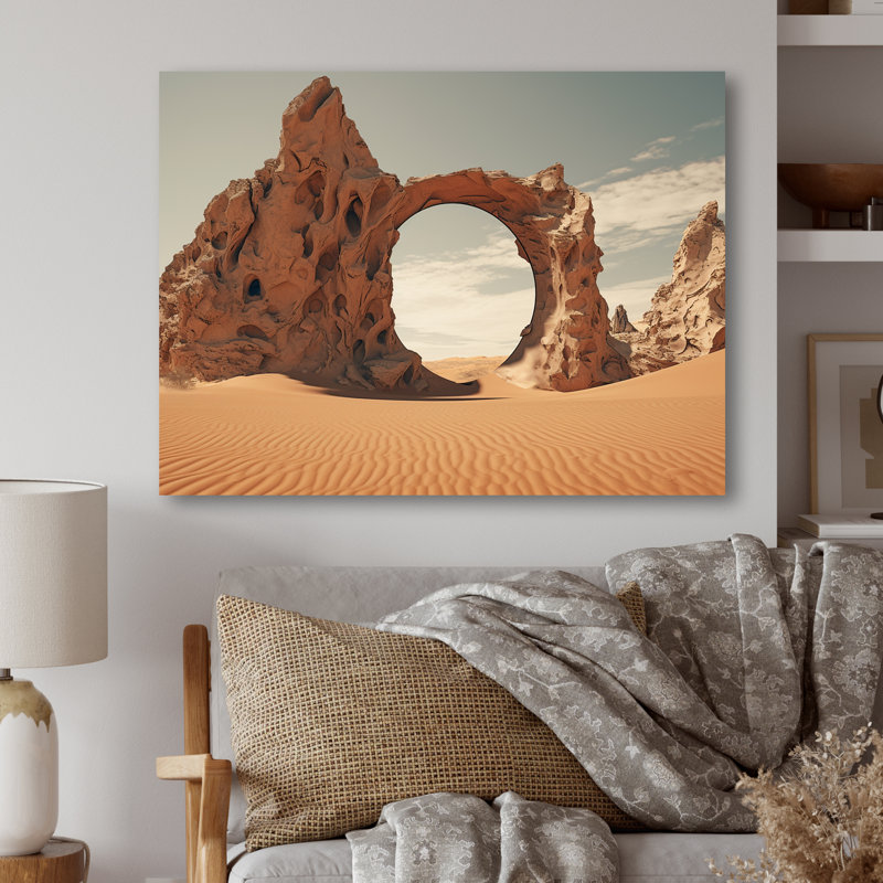 Porte vers l'espace, paysage surréel III - surréalisme, art mural en métal, H 24 po x l 32 po x P 1 po