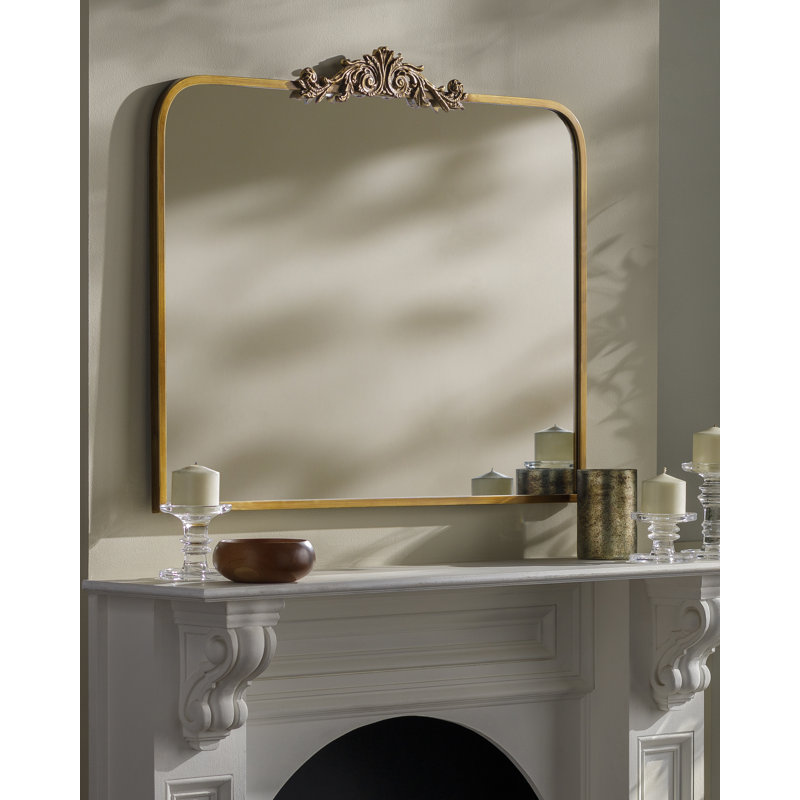 Anzlie Metal Arch Wall Mirror, 29" x 36", Gold