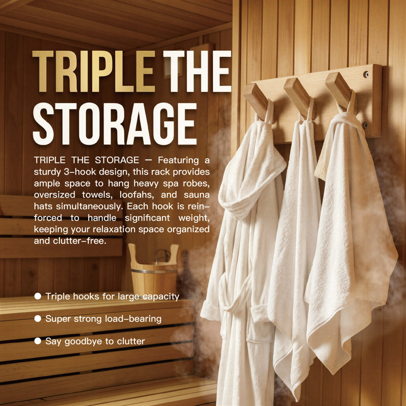 Porte-serviettes en bois Jingliving Saunas