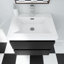 23,6 po X P 19,7 po P x 22,4 po Meuble-lavabo mural simple H noir avec plateau en résine blanche