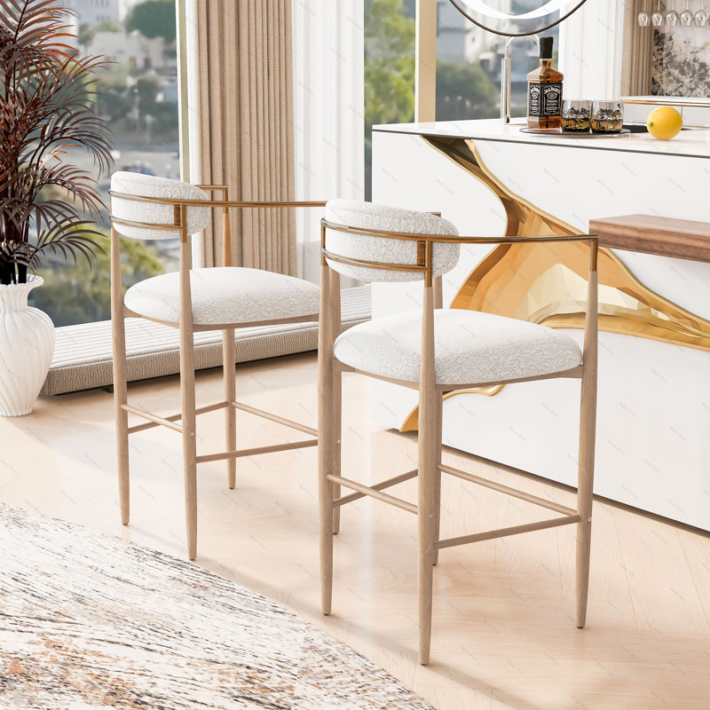 Tabouret de bar (ensemble de 2), Naturel, Beige