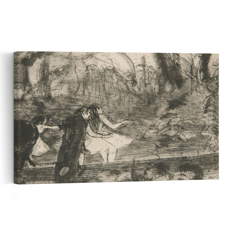 Sur la troisième scène, 1877. Estampe murale abstraite impressionniste contemporaine représentant un cheval.