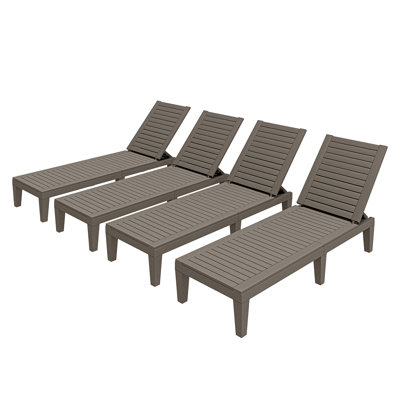 74.5" L Resin Reclining Chaise Lounge