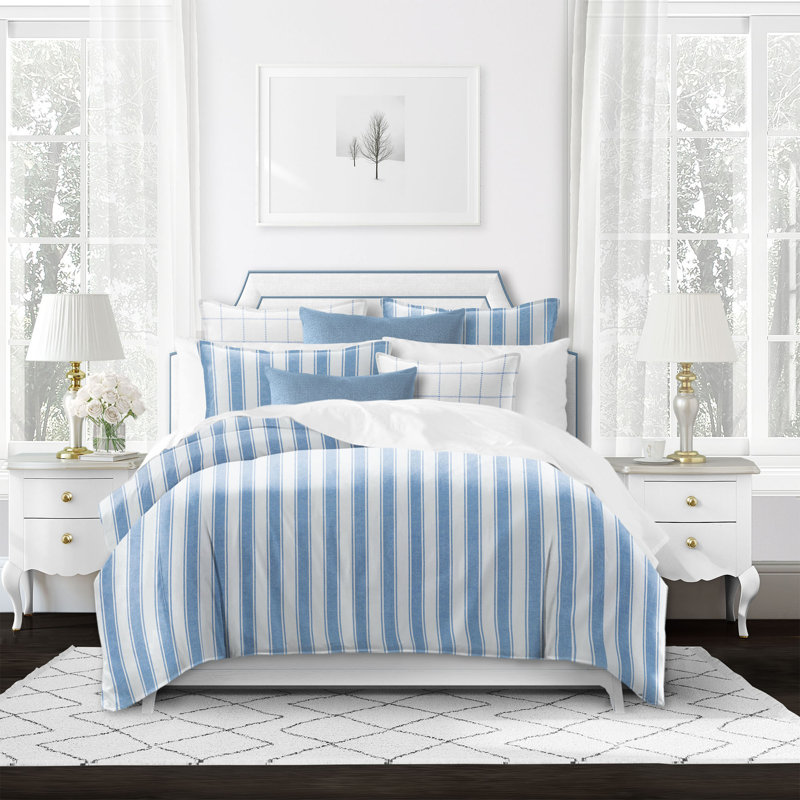Denim Stripe, Twin Duvet Cover + 1 Standard Sham