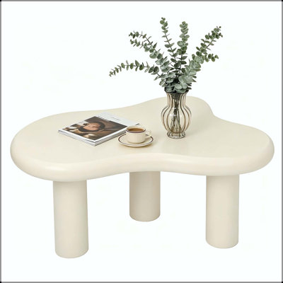 Table basse en nuage avec bords arrondis et 3 pieds