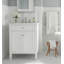 Meuble-lavabo autoportant de 24 po avec lavabo en céramique, armoire de rangement de salle de bain avec 1 tiroir basculant et 2 portes à fermeture en douceur avec organisateurs-884793041
