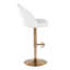 Tabouret de bar réglable avec pivot en métal et similicuir avec repose-pieds rond en T - ensemble de 2-1711490143-1711490138