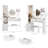 17" Diameter Led Mirror Vanity Table With 3 - Color Brightness Modifiable Lighting Fixture, Full Body Cabinet And Cushioned Stool, American Style White Dressing Package Design : Touch Enabled Mirror,