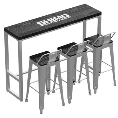 Natko 3 - Person Solid Wood Top Trestle Dining Set