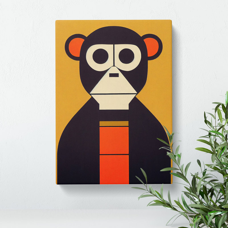 Abstract Monkey Art No.1 - Wall Art, Wrapped Canvas, 50cm H x 35cm W x 3cm D, No Matte