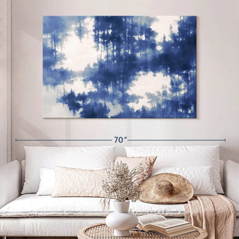 Avery Abstract Blue Forest Reflection, 34" H x 51" W