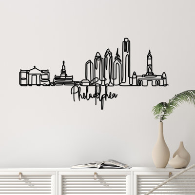 Élégant accessoire mural décoratif en métal, couleur noire, 47,2 x 22,4 x 0,6 pouces | Fabrication 100% métal, épaisseur: 0,08 pouce | Conception légère à 1,7 lb | Parfait pour la décoration intérieure et l'esthétique moderne