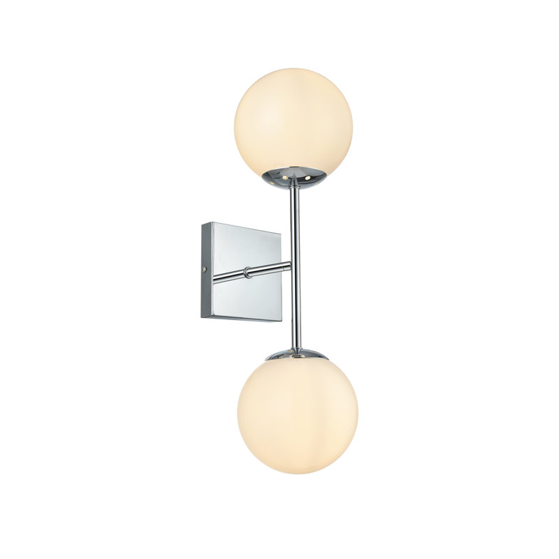 Luminaire mural à intensité variable Antonia, Blanc, Argent argent, Deux lumières