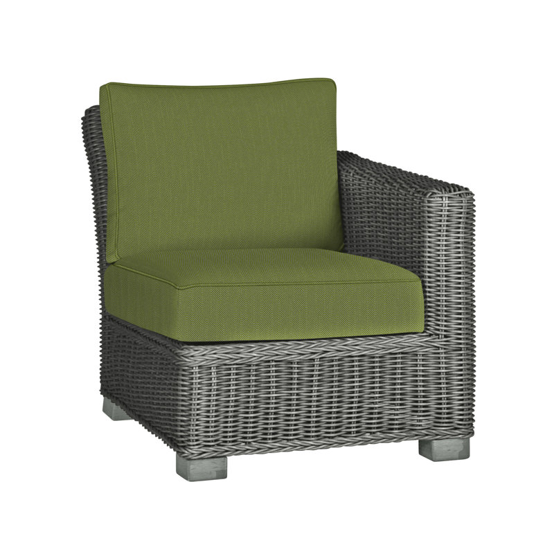 Canapé modulaire d'extérieur en résine tressée rustique N-Dura, Gris ardoise, Welt, Forêt de lin
