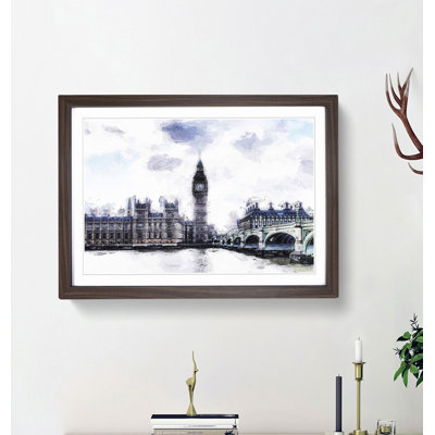 The Houses of Parliament London in Abstract - Picture Frame Painting Print