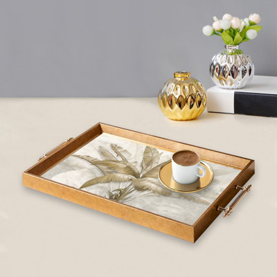 Elegant Glass Tray, 19.7 x 11.4 x 1.4 inches | 100% Durable Glass Construction | Easy to Clean with Damp Cloth | Ideal for Serving, Decorative Display, and Organizing | Stylish Addition to Home Décor
