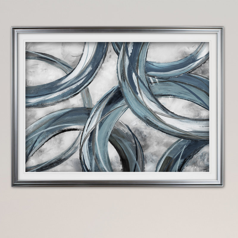 « Ring Around », art graphique encadré flottant, Impression encadrée, H 20 po x l 24 po, Argent