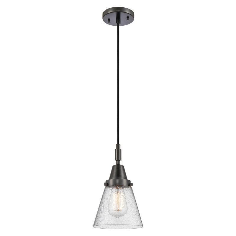 Downtown Urban - Cône Caden - Mini-luminaire suspendu à cordon 1 lumière - Abat-jour, H 129,88 po x l 6,25 po x P 6,25 po