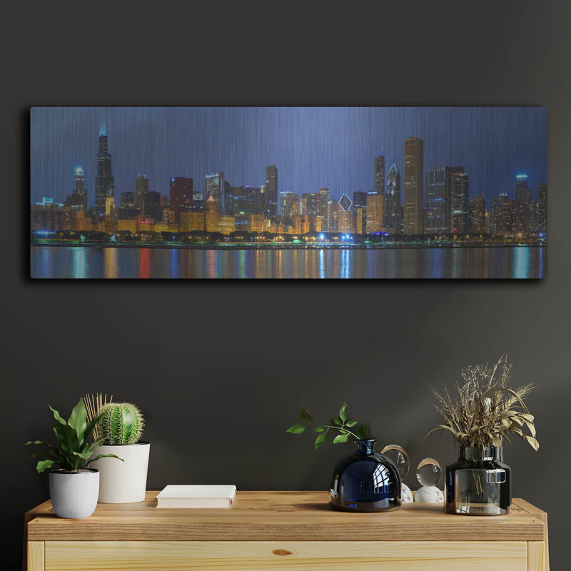 «Chicago Skyline» par Winthrope Hiers, H 12 po x l 36 po