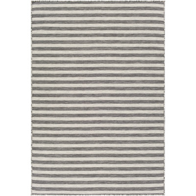 Ellie Indoor & Outdoor Boho Striped Rug Grey/White