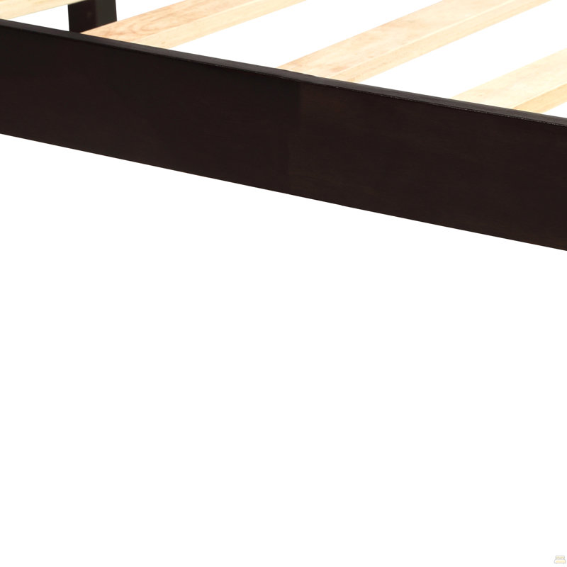 Base de lit plateforme avec tête de lit, support à lattes de bois, aucun sommier requis, simple, Twin, Espresso