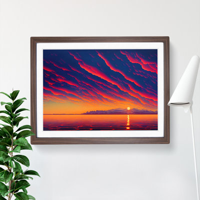 Contemporary Ocean Sunset - Framed Print