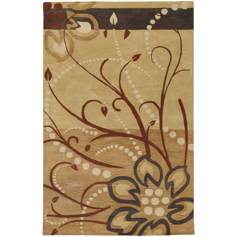 Elsberry Hand Tufted Wool Floral Indoor Rug, Rectangle 12' x 15'