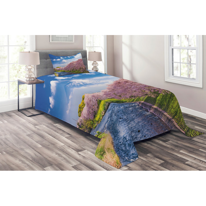 Polyester Coverlet, Twin Bedspread + 1 Sham