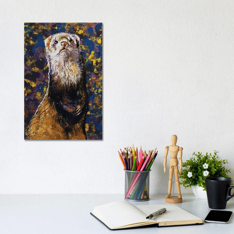 Regal Ferret by Michael Creese - Wrapped Canvas Painting, 20.32 cm H x 30.48 cm W