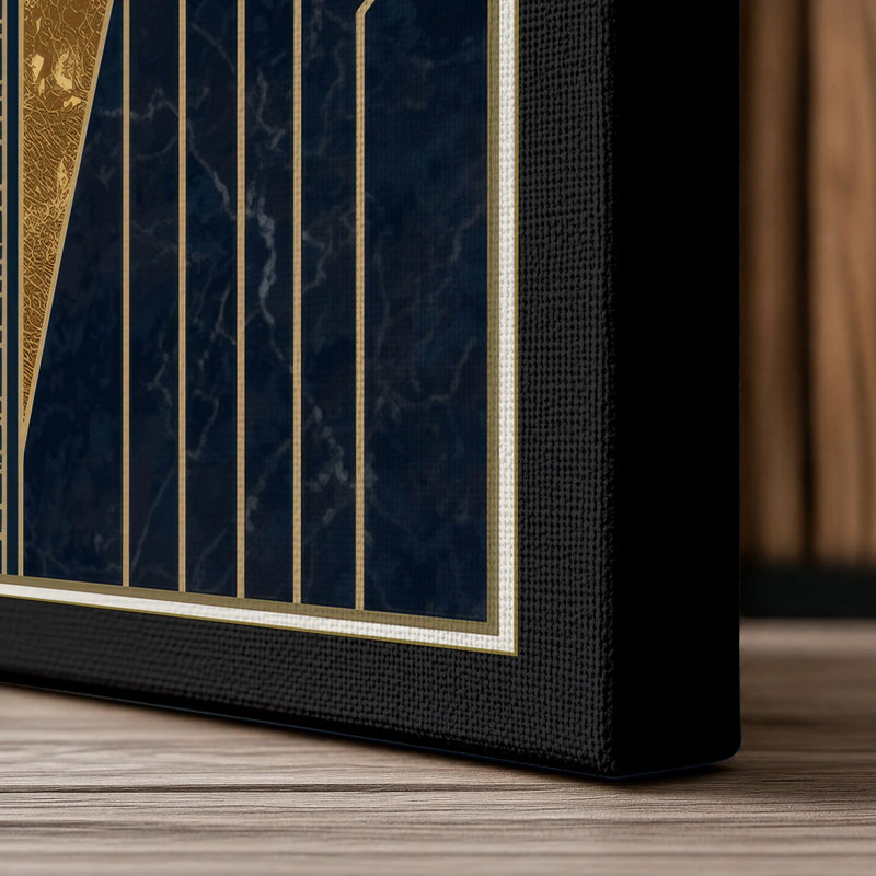 Sunburst Elegance Art Deco - Wrapped Canvas, Black Border, 30x20 - 76.2 x 50.8 cm