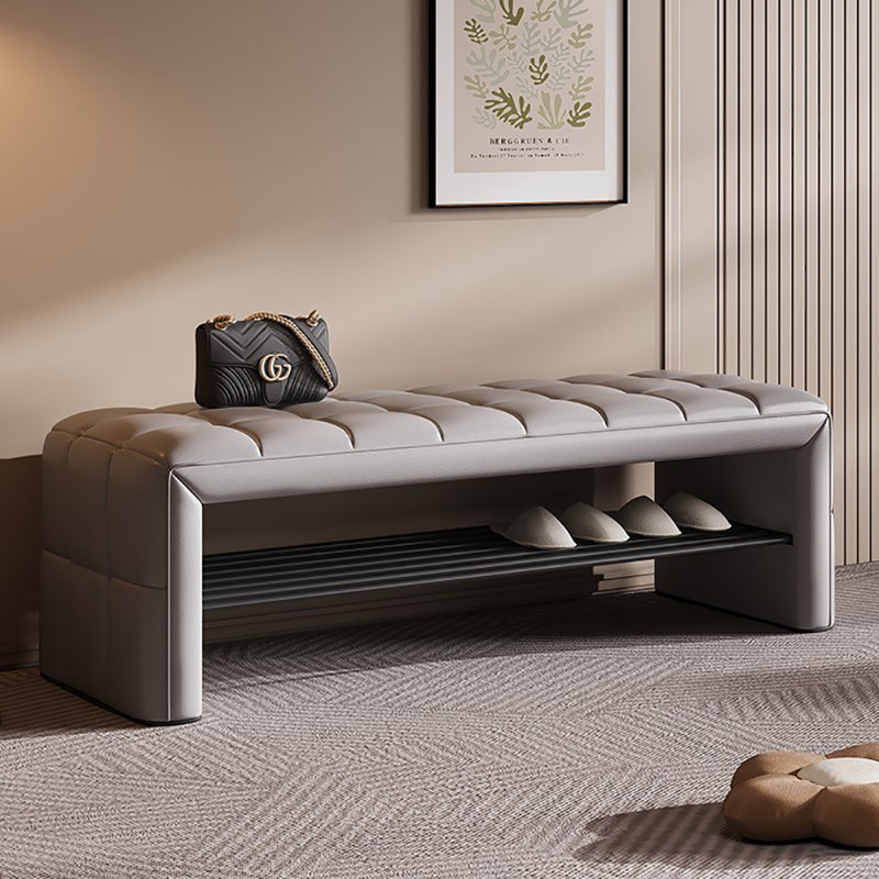 Banc de rangement pour chaussures 47,2 po, Gris
