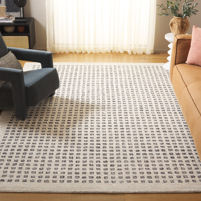 Sikira Hand Tufted Wool Pile Abstract Rug, Rectangle 8' x 10'