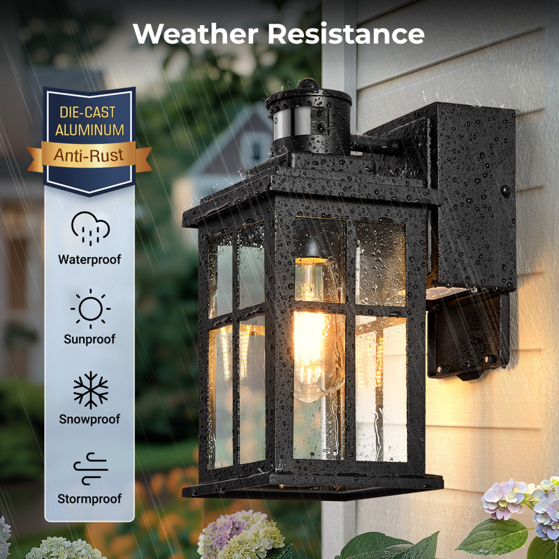 Distance and Time Adjustable Porch Light with GFCI Outlet