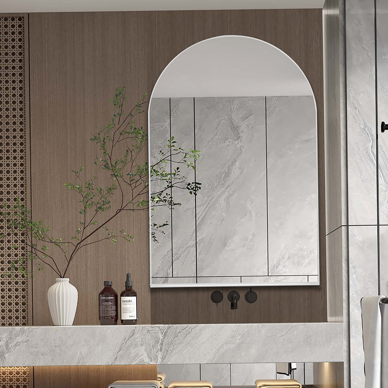 Armoire de rangement de salle de bain murale, armoire à pharmacie, armoire de salle de bain moderne avec miroir, Blanc