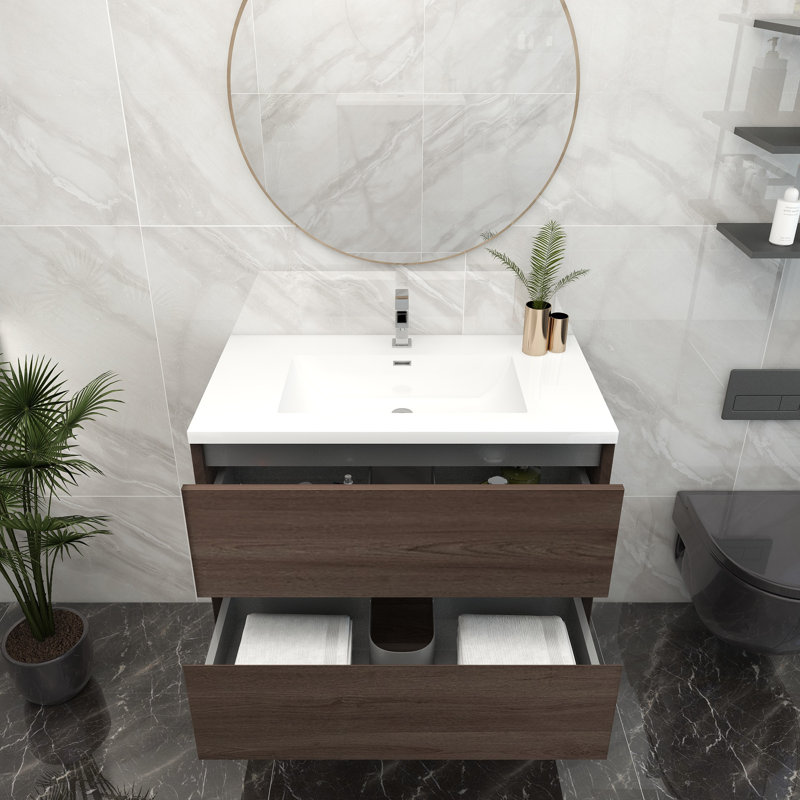 Ensemble de meuble-lavabo simple 36 po, Chêne rouge