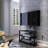 Black Multi-function TV Stand Height Adjustable Bracket Swivel 3-Tier