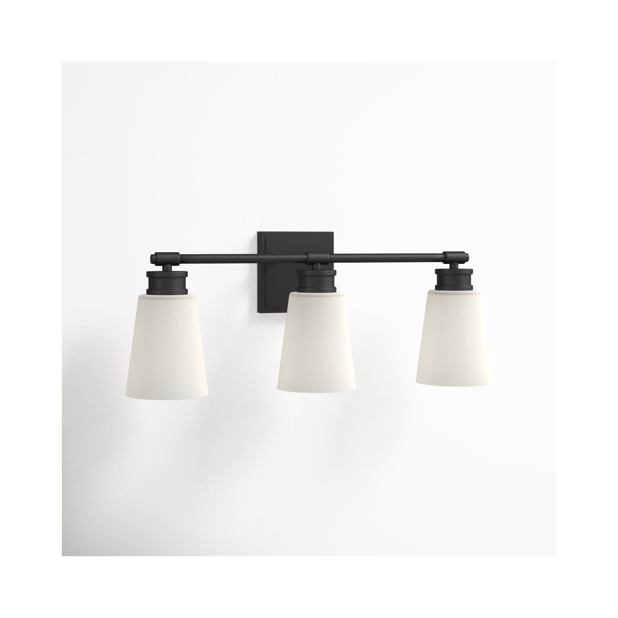 Libre 3 Light Frosted Dimmable Vanity Light, Matte Black