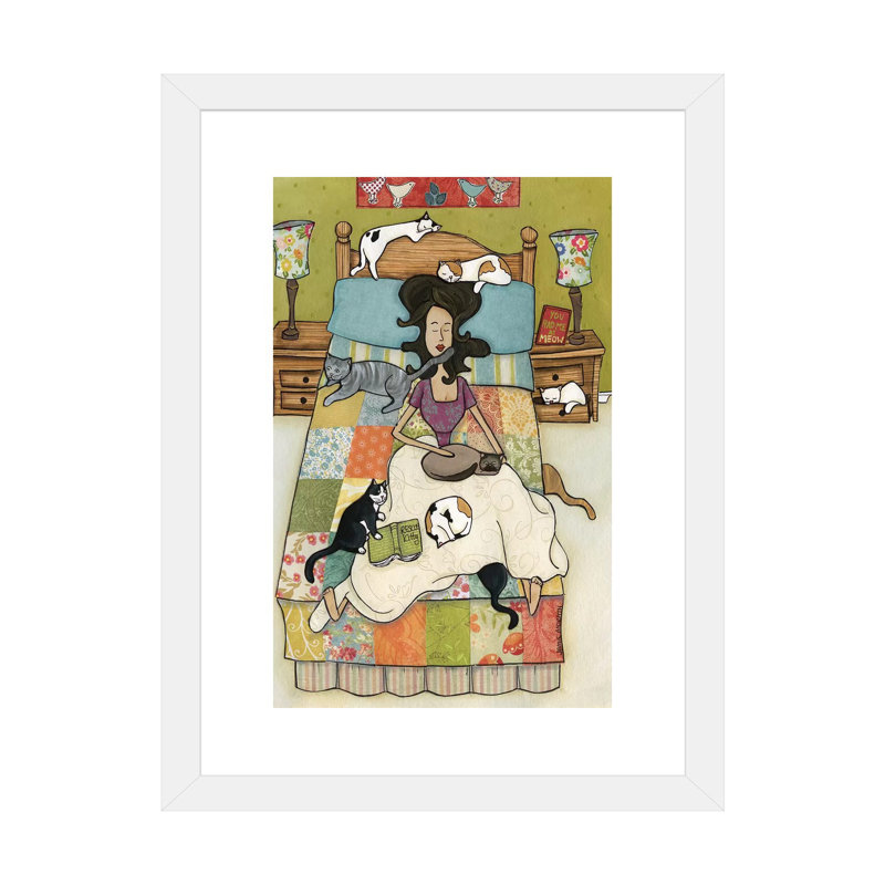 « Rescue kitties » par Jamie Morath-impression, H 32 po x l 24 po x P 1 po, Papier encadré blanc, Blanc