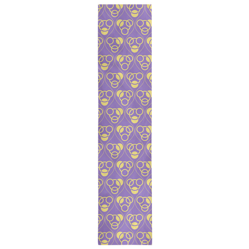 Classic Circles and Waves Table Runner, 16" x 90", Light Purple/Yellow
