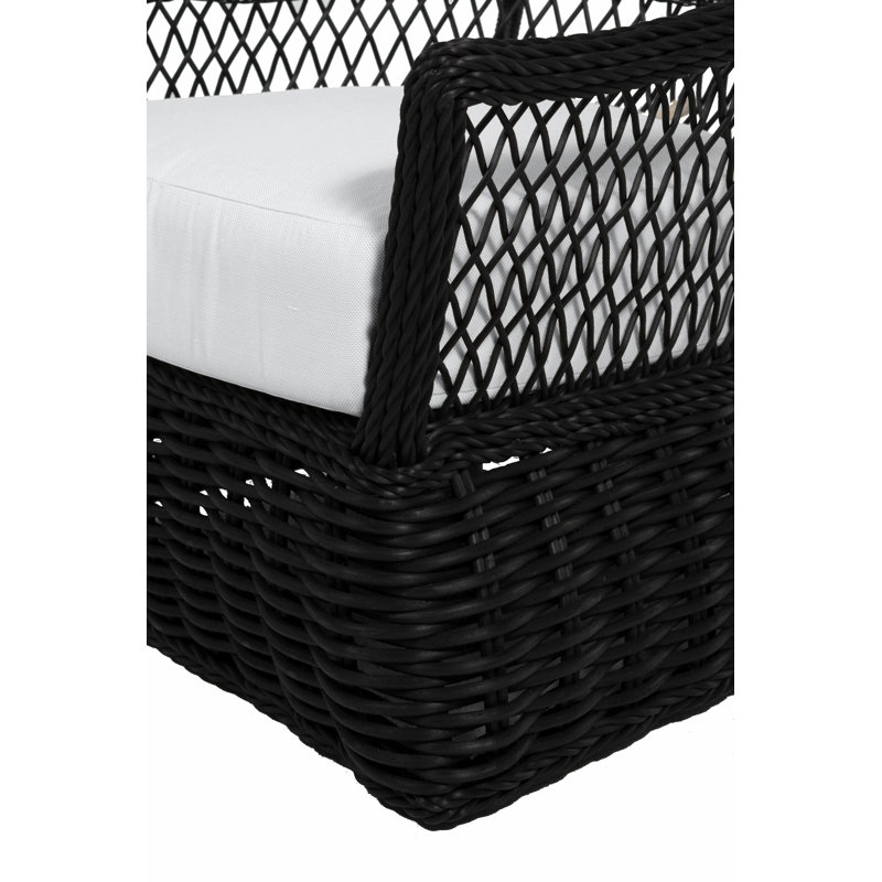 Soho Swivel Glider Chair with Cushions, Dove Sunbrella® Linen, Black, No Welt