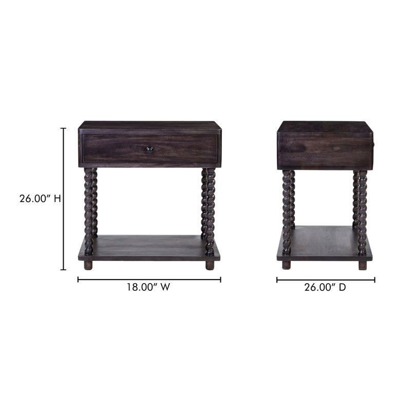 Tabitha Nightstand Dark Brown