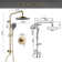 10" Exposed Shower Combo Set, Solid Brass Shower Kit with Pressured-Balanced Valve