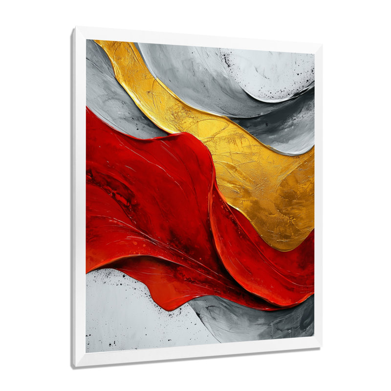 «Tankersley», art mural abstrait sur toile, H 20 po x l 12 po, Blanc, Picture Framed