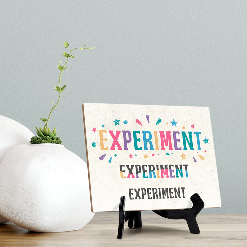 Expérimentation, expérience, panneau de table avec support en acrylique