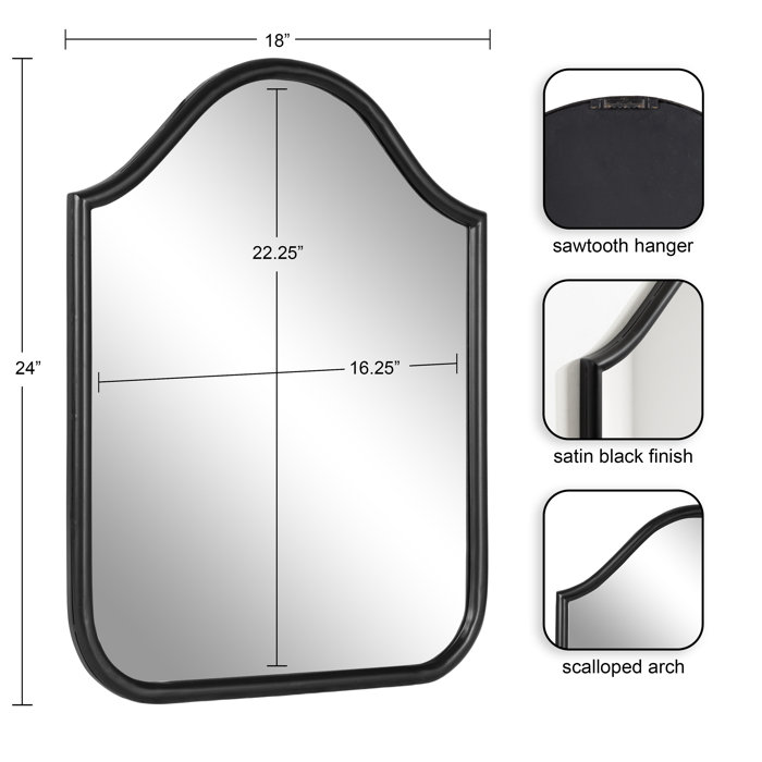 Rosdorf Park Daxon Iron Arch Wall Mirror | Wayfair