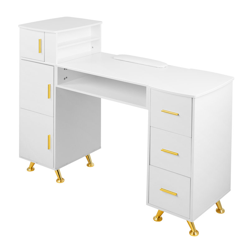 Bureau de maquillage pour coiffeuse et maquillage, Blanc