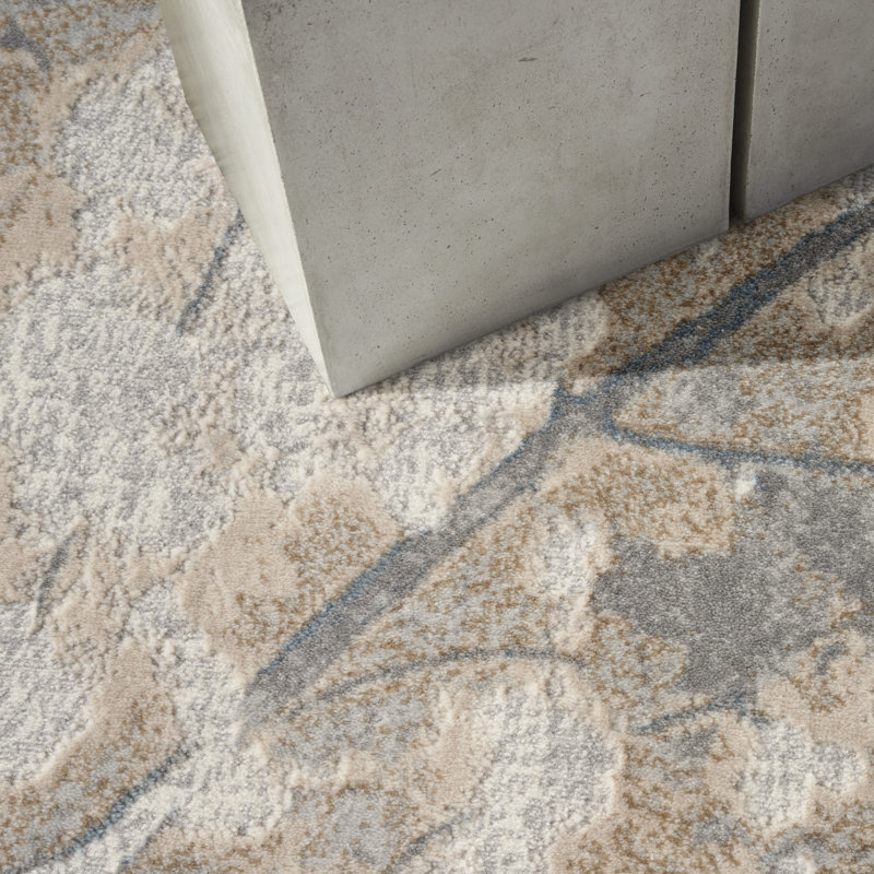 Abstract Machine Woven Grey Multicolour Area Rug, Rectangular 160 x 221cm