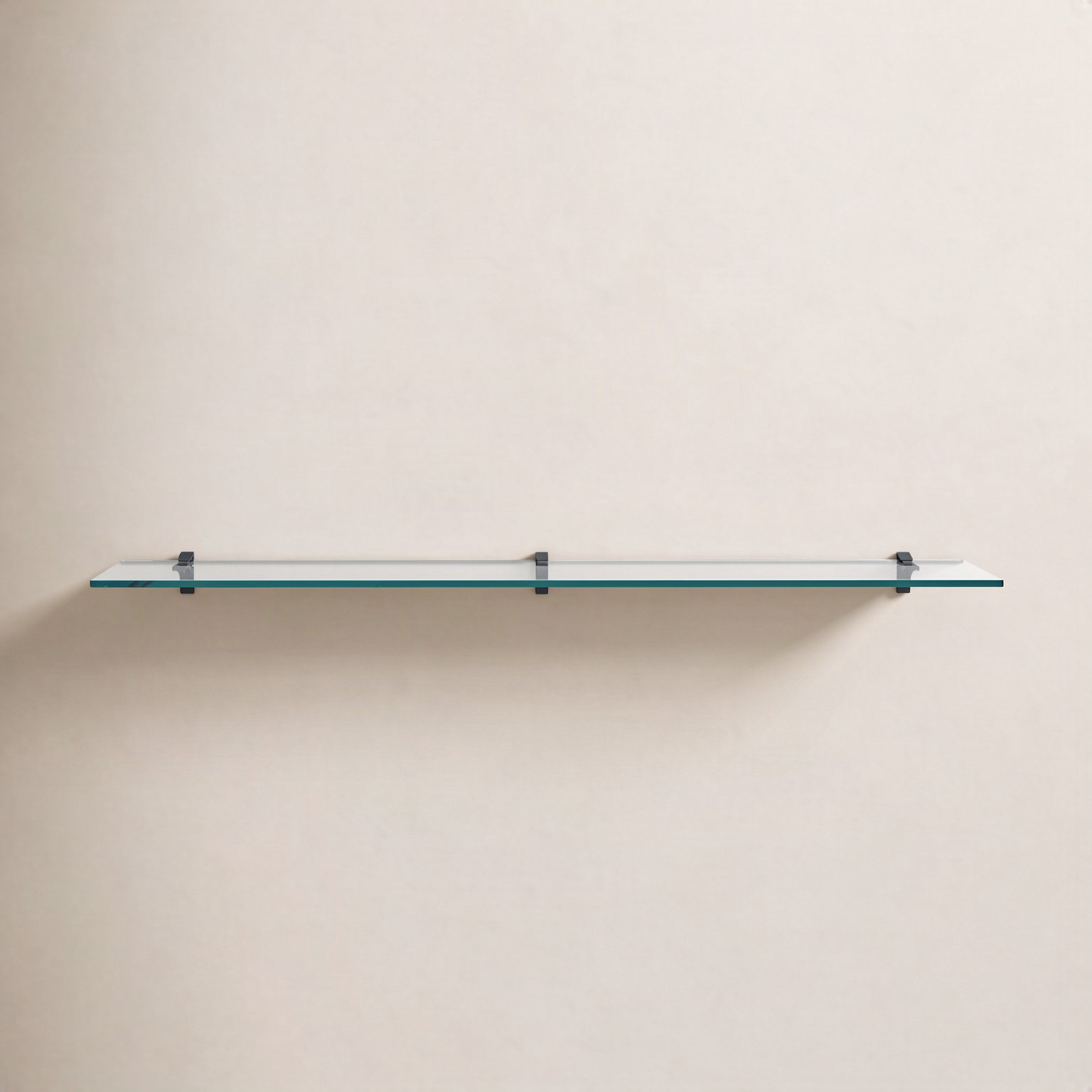 Electra Glass Floating Shelf, 2.86" H x 36" W x 10.5" D, Brass