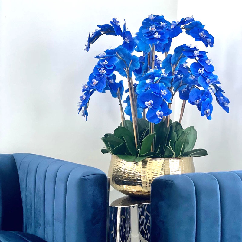 Roberi Arrangement in Pot, 30" H x 22" W x 22" D, Blue