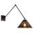 Vintage Adjustable Handwoven Rattan Shade Swing Arm Wall Sconce - Black